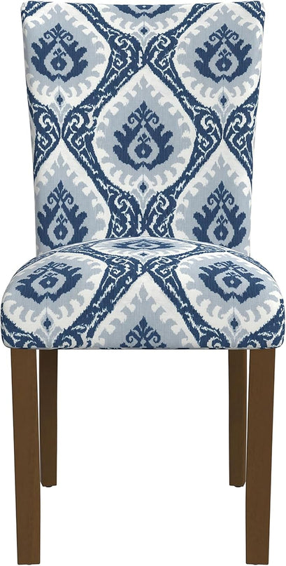 HomePop Classic Parsons Dining Chairs, Pack of 2, Blue Ikat Medallion Print - LeafyLoom