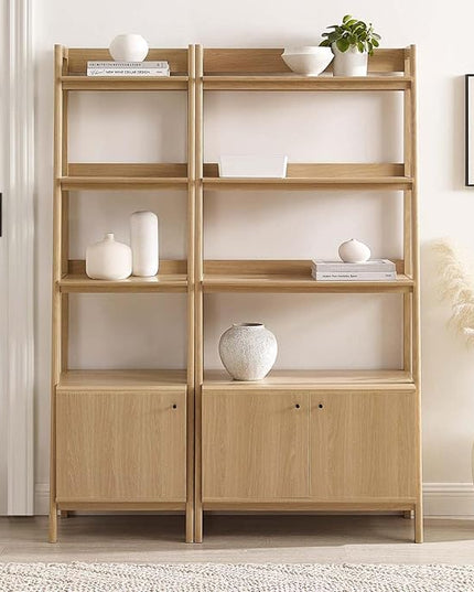 Modway Bookshelf Display Cases in Oak - Set of 2 - LeafyLoom