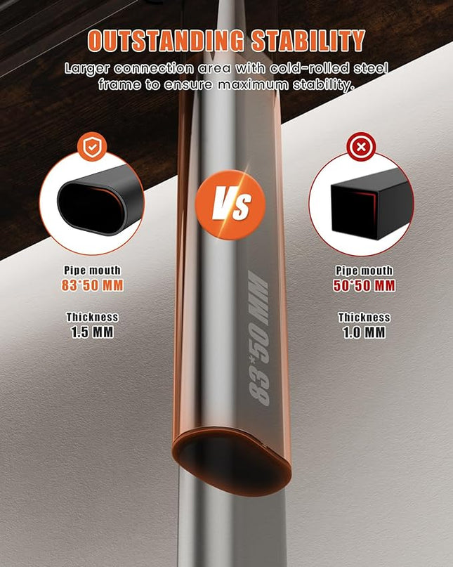 Electric Standing Desk Adjustable Height Sit Stand Desk, 48" x 24" Stand Up Desk, Low Noise Computer Desk, Home Office Desk with Whole-Piece Board, Memory Function & Child Lock - LeafyLoom