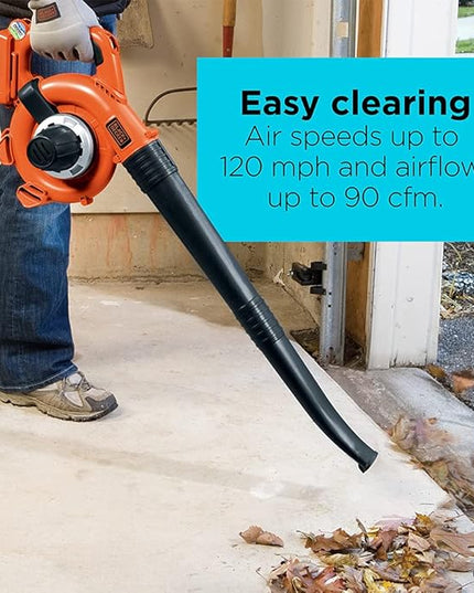 BLACK+DECKER 40V MAX Cordless Blower, Hard Surface Sweeper, Variable Speed Up To 120 MPH, with Battery and Charger (LSW36) - LeafyLoom