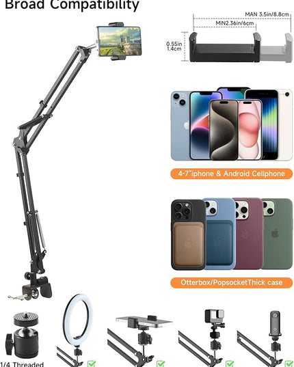 Zoom Lighting for Computer Video Conference, 10 Inch Ring Light with Stand for Video Recording, Working, Learning, Zoom Call, Webcam Laptop Light with Phone Holder for Podcast Live Streaming - LeafyLoom