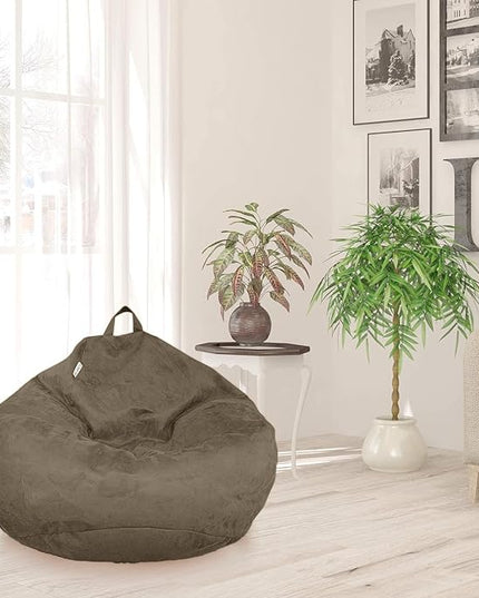 Bean Bag Stuffed Animal Storage Or Cover | No Filler | Extra Large | for Adults Or Kids | Double Stitched | Durable Zipper | Premium Microsuede - LeafyLoom