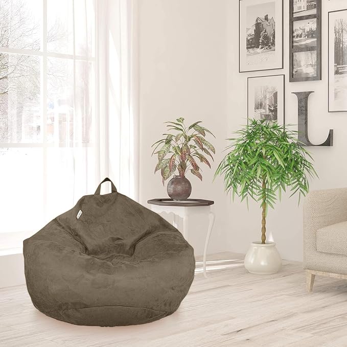 Bean Bag Stuffed Animal Storage Or Cover | No Filler | Extra Large | for Adults Or Kids | Double Stitched | Durable Zipper | Premium Microsuede - LeafyLoom