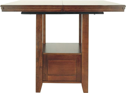 Signature Design by Ashley Ralene Traditional 36" Counter Height Dining Room Extension Table, Medium Brown - LeafyLoom