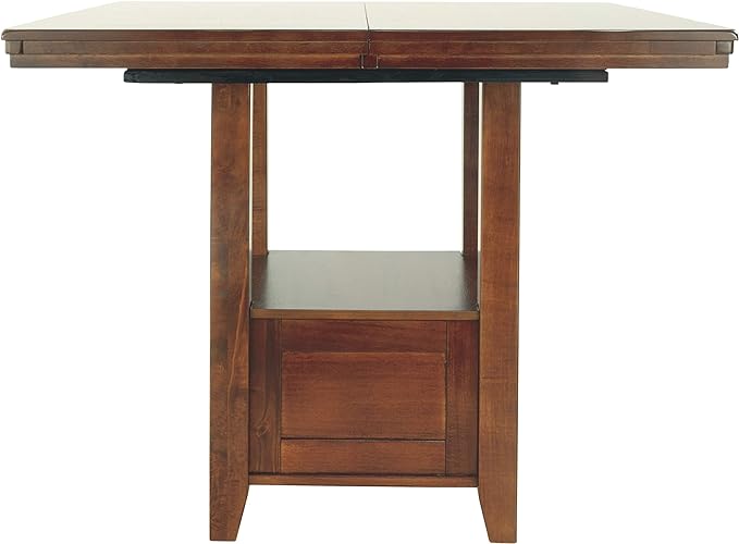 Signature Design by Ashley Ralene Traditional 36" Counter Height Dining Room Extension Table, Medium Brown - LeafyLoom