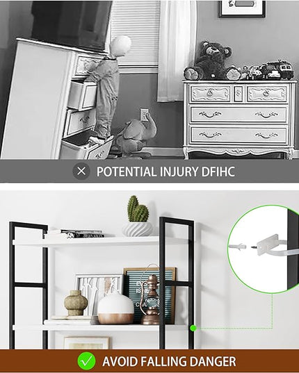 Shintenchi 2 Pieces 5 Tiers Bookshelf, Classically Tall Bookcase Shelf, Industrial Book Rack, Modern Book Holder in Bedroom/Living Room/Home/Office, Storage Rack Shelves for Books/Movies-White - LeafyLoom