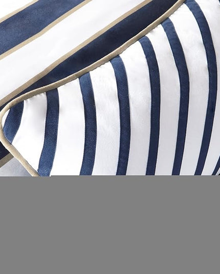 Mi Zone Ashton Duvet Modern Casual Vibrant Colorblock Design, All Season Comforter Cover Teen Bedding, Boys Bedroom Décor, King/Cal King, Khaki/Navy 4 Piece - LeafyLoom
