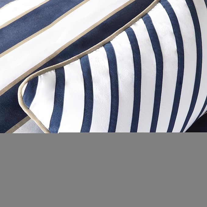 Mi Zone Ashton Duvet Modern Casual Vibrant Colorblock Design, All Season Comforter Cover Teen Bedding, Boys Bedroom Décor, King/Cal King, Khaki/Navy 4 Piece - LeafyLoom