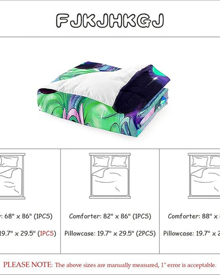 Black Girl Magic Comforter Set Queen Size, African American DJ Girl Pattern Soft Microfiber 3 Piece Quilt Set with 2 Pillowcases Queen Size Comforter Set Gifts for Black Women Girls - LeafyLoom