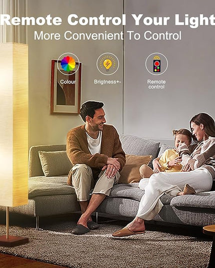 65“ Floor Lamp for Living Room, RGB Color Changing-2700K-6000K Led Floor Lamp Standing Lamp Corner Floor Lamp with Remote Control Modern Floor Lamp for Bedroom, Office Beige(Bulbs Included) - LeafyLoom