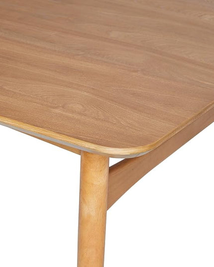 Walker Edison Mid-Century Modern Solid Wood Tapered-Leg Dining Table, 59 Inch, English Ash - LeafyLoom