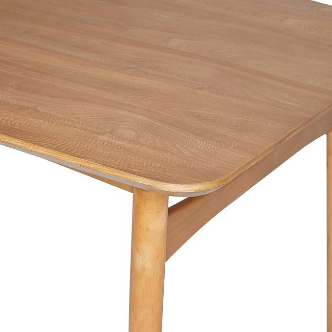 Walker Edison Mid-Century Modern Solid Wood Tapered-Leg Dining Table, 59 Inch, English Ash - LeafyLoom