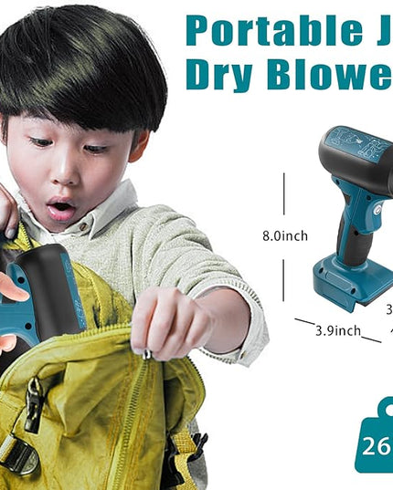 Mini Jet Blower Portable Violent Turbo Fan for Makita 18V Battery, 4-Speed Wireless High Speed Handheld Fan, for Computer Key Board Cleaning,Hair Drying,Camping,Outdoors,Car (No Battery) - LeafyLoom