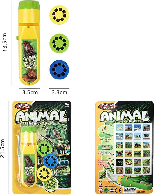 Georgie Porgy Children Projector Toys Educational Science Set Wall Ceiling Tent Torch Flashlight for Kids Gifts for Boys Girls (Wild Animal) - LeafyLoom