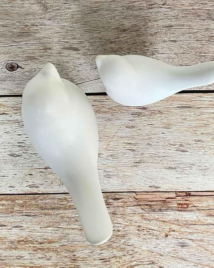 White Bedroom Decor Aesthetic, Ceramic Decor Birds White Decor for Shelves, Small Decor Items for Shelf Decor Accents, Decorative Birds Figurines Decorations for Living Room Table top Decor - LeafyLoom