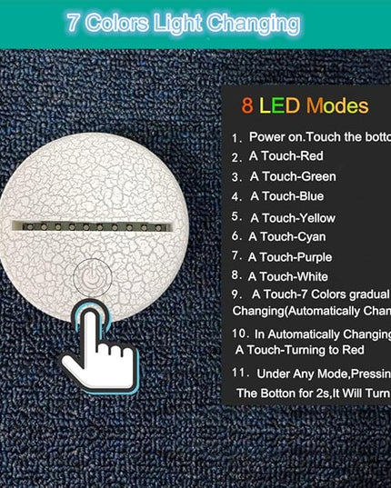 WMH Baseball Night Light with 7 Colors Changing- LED 3D Optical Illusion Lamp for Kids Room Decor and Football Fans (Baseball) - LeafyLoom