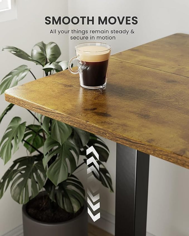 ErGear Height Adjustable Electric Standing Desk, 48 x 24 Inches Sit Stand up Desk, Memory Computer Home Office Desk (Vintage Brown) - LeafyLoom