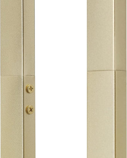 Globe Electric 12273 D'Alessio 58" Floor Lamp, Gold, White Linen Shade, Faux Marble Base, On/Off Socket Rotary Switch, Title 20 LED Bulb Included - LeafyLoom