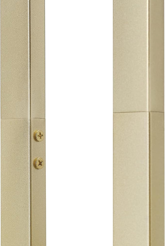 Globe Electric 12273 D'Alessio 58" Floor Lamp, Gold, White Linen Shade, Faux Marble Base, On/Off Socket Rotary Switch, Title 20 LED Bulb Included - LeafyLoom