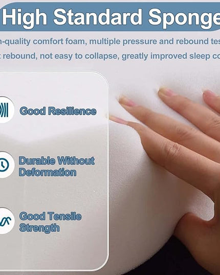 Limthe Twin Bed Wedge Pillow Stopper,Bed Gap Filler (0-7"),Headboard Pillow,Mattress Gap Cover,Adjustable Foam Wedge Pillow Fill Gap Between Headboard/Wall and Mattress, (White 39"x10"x6") - LeafyLoom