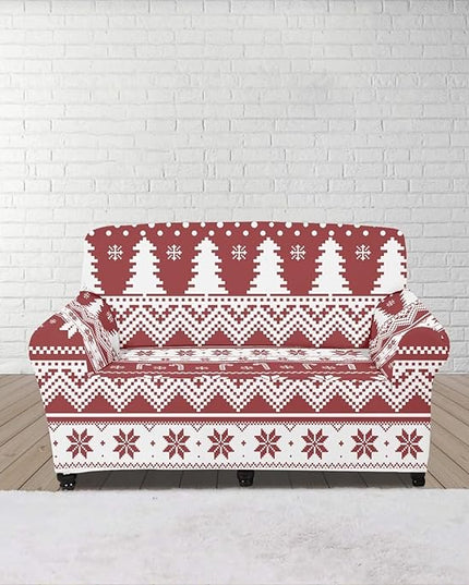 FKELYI Boho Christmas Easy Going Stretch Sofa Slipcover Washable Sofa Couch Cover Comfortable Furniture Protector with Elastic Bottom M FKELYI