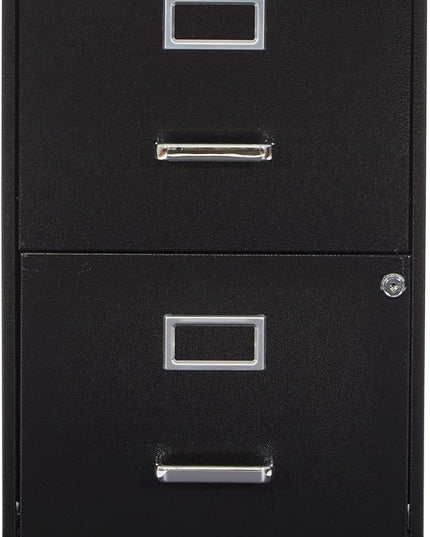 OSP Home Furnishings 2 Drawer Mobile Locking Metal File Cabinet, Black - LeafyLoom
