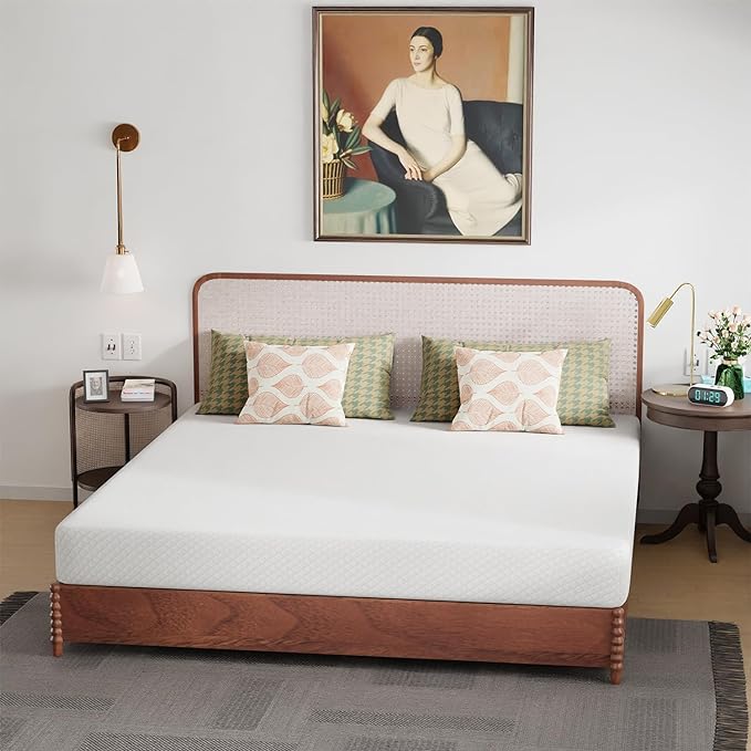 FDW 8 Inch King Mattress Gel Memory Foam Mattress for Cool Sleep & Pressure Relief, Medium Firm Mattresses CertiPUR-US Certified/Bed-in-a-Box/Pressure Relieving （8 inch, King） - LeafyLoom