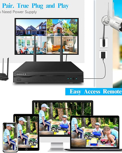 (Dual Antennas for Wi-Fi Enhanced) AI Human Detected 2-Antennas Enhance Outdoor Wireless Security Camera System WiFi Video Surveillance System OOSSXX