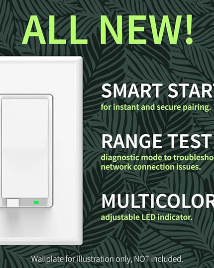 Zooz 800 Series Z-Wave Long Range S2 Dimmer Switch ZEN77 800LR, White | Simple Direct 3-Way and 4-Way Solution (Works with Regular Switches, No Aux Switch Needed) | Z-Wave Hub Required ZOOZ