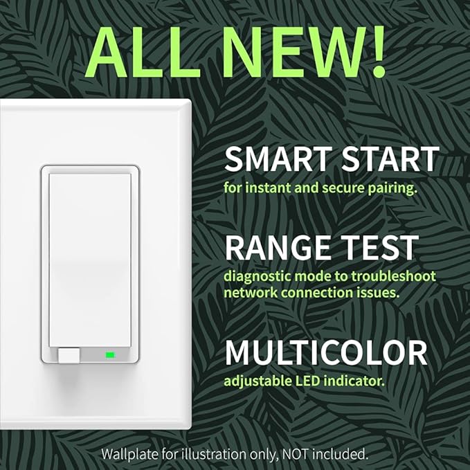 Zooz 800 Series Z-Wave Long Range S2 Dimmer Switch ZEN77 800LR, White | Simple Direct 3-Way and 4-Way Solution (Works with Regular Switches, No Aux Switch Needed) | Z-Wave Hub Required ZOOZ