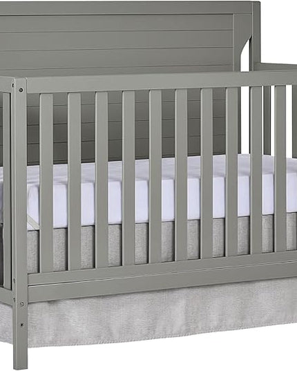 Cape Cod 5-in-1 Convertible Crib in Storm Grey, Greenguard Gold Certified, 55x30x44.5 Inch (Pack of 1) - LeafyLoom