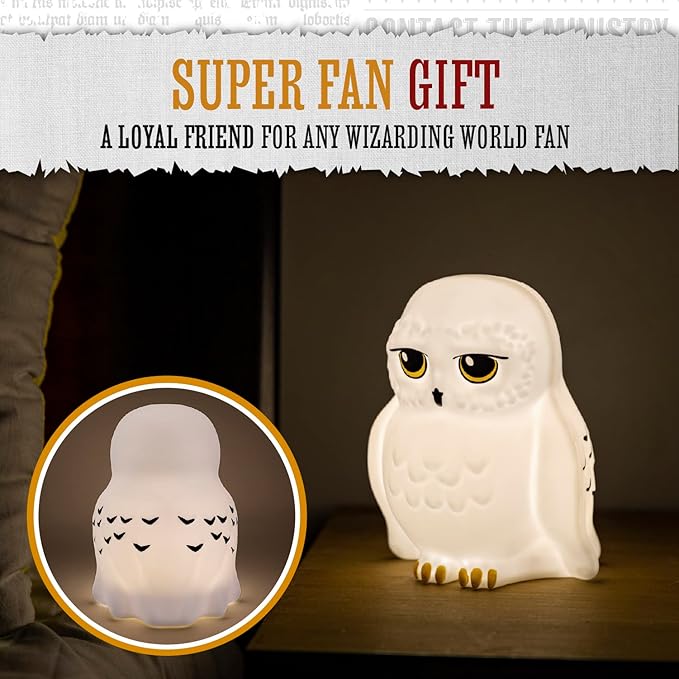 Paladone Harry Potter Hedwig Owl Night Light - Harry Potter Decor - Bedroom Night Light for Kids - LeafyLoom