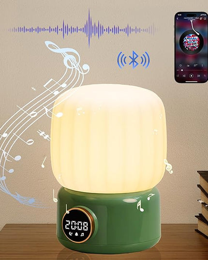 HOMY Bluetooth speaker Cactus Mood lamp Table desk office LED light wireless speakers Camping ambient music Good night electronic alarm clock sound decoration Kids Bedroom Party Best gift - LeafyLoom