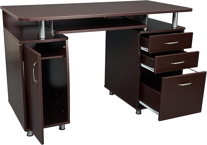 NicBex Laik-DW-00044-DX Desks, 47.5" W x 23.5" D x 30" H, Chocolate - LeafyLoom
