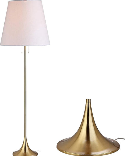 JONATHAN Y JYL3001A Amelia 63" Metal LED Floor Lamp, Modern, Contemporary, Glam, Elegant, Office, Living Room, Family Room, Dining Room, Bedroom, Hallway, Foyer, Brass - LeafyLoom
