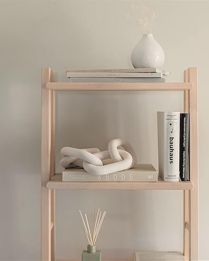 Wood Chain Link Decor - Rustic White Washed Decorative Chain, Coffee Table Decor, Book Shelf Decor Accents, Made from Pine Wood, Bookshelf Decor,Boho, Country or Modern Home Décor for Shelves - LeafyLoom