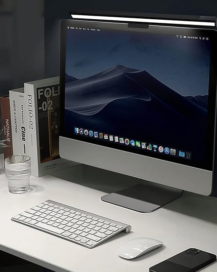 Computer Monitor Light Bar: Flat/Curved Monitor Screen Bar LED Lamp for Eye Caring/Space Saving 16.5 inch USB Powered Desk Lamp with Dimming for Home Office Gaming - LeafyLoom