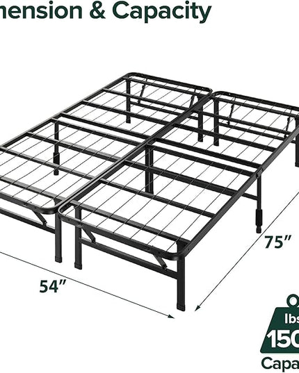 ZINUS 8 Inch Foam and Spring Mattress and SmartBase Metal Mattress Foundation Set / Bed and Mattress Set / No Box Spring Needed / Mattress in a Box, Full - LeafyLoom