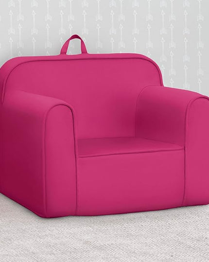 Delta Children Cozee Chair -Foam Kids Chair for Ages 18 Months and Up, Hot Pink - LeafyLoom