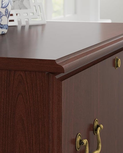 Bush Saratoga Lateral File Cabinet, Harvest Cherry (EX45654-03) - LeafyLoom