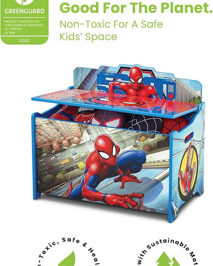 Delta Children Deluxe Toy Box, Spider-Man - LeafyLoom