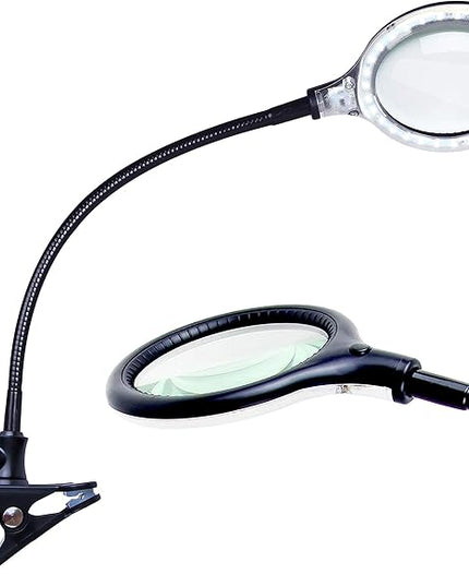 Brightech LightView Flex Magnifying Desk Lamp, 1.75X Light Magnifier, Adjustable Magnifying Glass with Light for Crafts, Reading, Close Work - LeafyLoom