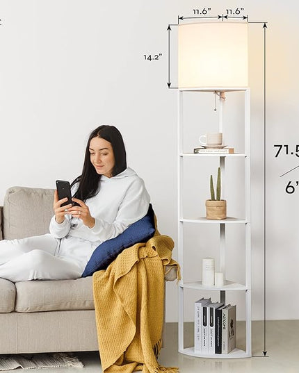 ATAMIN Alvis Edge 72" Floor Lamps for Living Room Decor(White) - LeafyLoom