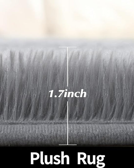 Grey Round Rug for Bedroom, Super Fluffy Circle Rugs for Baby Nursery, 5'X5' Feet Furry Carpet for Children Kids Room, Cute Soft Shaggy Rug for Girls Home Decor, Fuzzy Plush Carpets for Dorm - LeafyLoom
