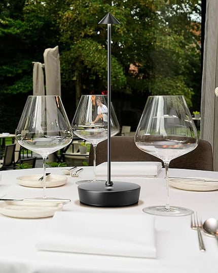 Cordless Table Lamp Rechargeable, Waterproof Portable Touch Dimmable Desk Lamp, 6000mAh Battery Operated LED Table Light for Restaurant/Indoor/Patio - LeafyLoom