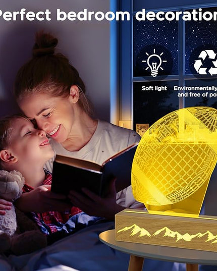 Kids Night Light Football 3D Optical Illusion Lamp with Remote Control 16 Colors Changing Football Birthday Valentine's Day Gift Idea for Sport Fan Boys Girls - LeafyLoom
