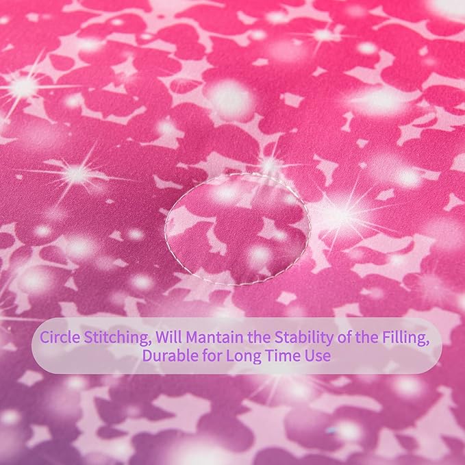 RYNGHIPY 6Pcs Full Gradient Pink Purple Glitter Comforter Sets for Teens Girls Kids, Colorful Rainbow Glitter Themed Bedding Set - LeafyLoom