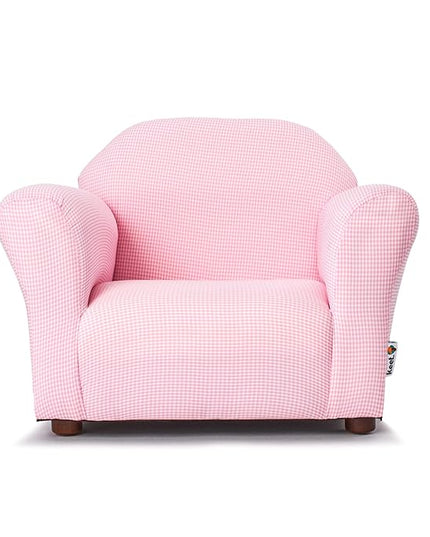 KEET Roundy Kid's Chair, Gingham Chair Only, Pink - LeafyLoom