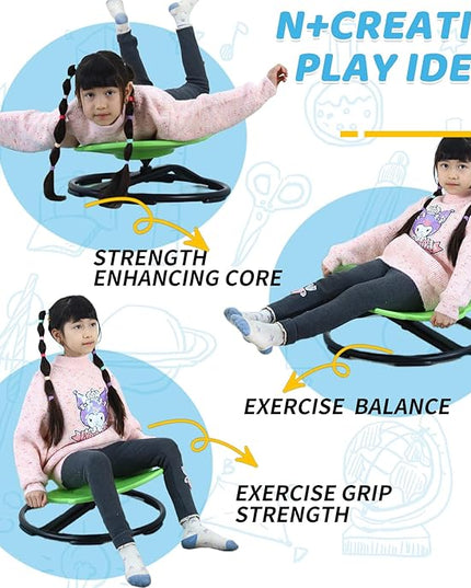 Sensory Spinning Chair for Kids, Autistic Childs Swivel Chair, Sit and Spin Toy, Training Body Coordination, Metal Base Non-Slip Indoor and Outdoor Activity Spins Toys (Penguin-Green) - LeafyLoom