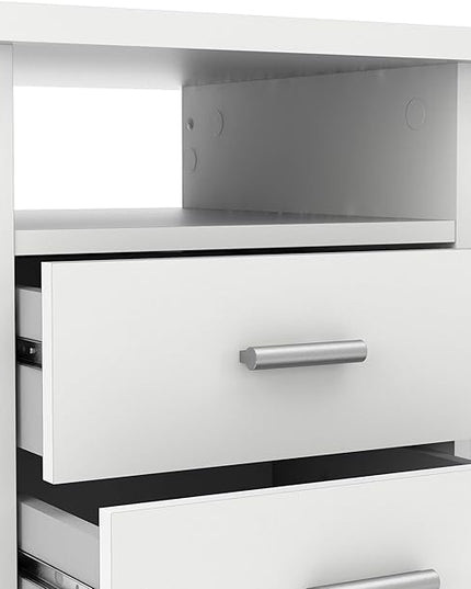 Tvilum Desk with 4 Drawers, White - LeafyLoom